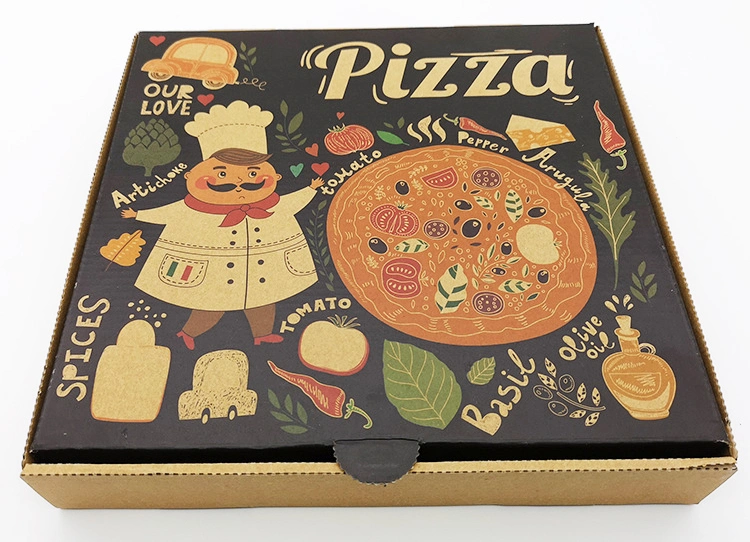 Custom Logo Cheap Paper Crepe Pizza Food Packaging Carton Box Corrugated