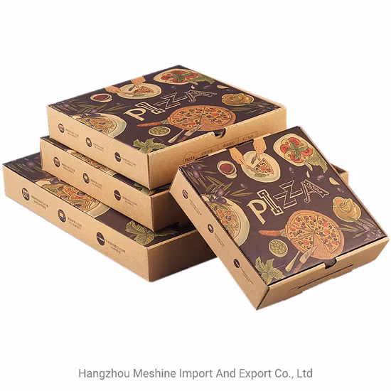 Custom Logo Cheap Paper Crepe Pizza Food Packaging Carton Box Corrugated
