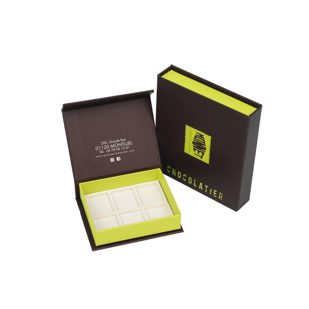 Black Cardboard Chocolate Gift Box with Magnetic Closure Truffle Chocolate Bar Packaging Macaroon Food Storage Package Box Candy Box Custom