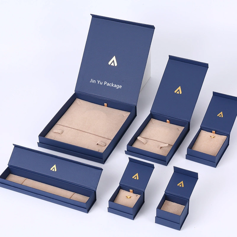 Unique Design Blue Paper Magnet Jewelry Gift Packaging Boxes Wholesale