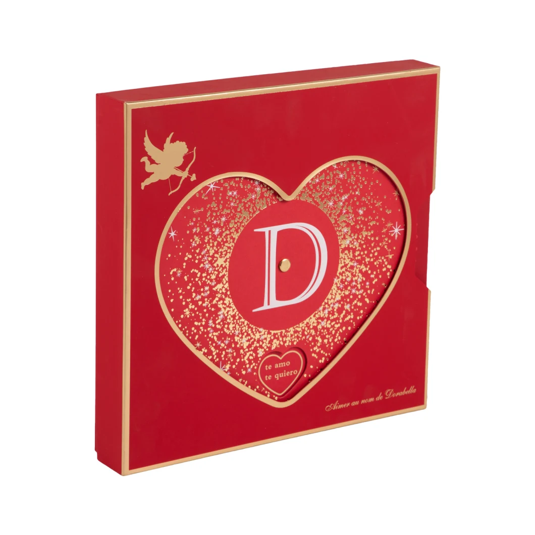 Hot Stamping Custom Hollow Heart Pull-out Chocolate Gift Packing Printing Box in Cheapest
