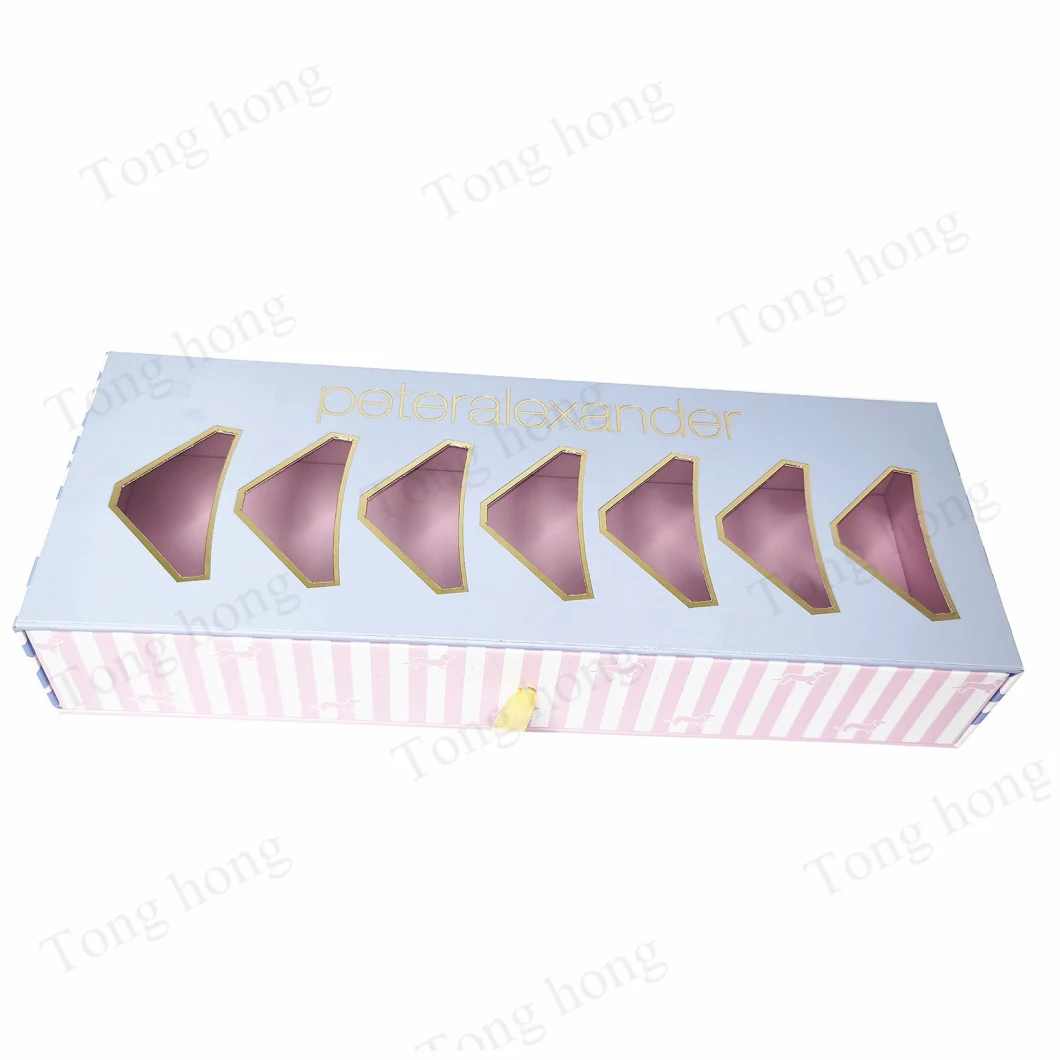 Custom Drawer Paper Gift Packing Box with PVC Window for Clothing/Apparel/Cosmetic/Arts and Crafts/Shoes/Candle/Briefs/Underpants
