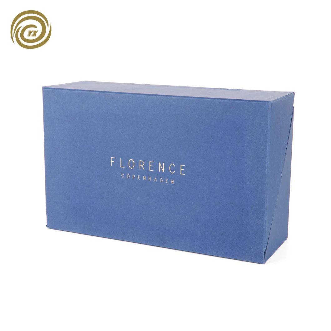 Blue Magnet Close Shoe Box Gift Box with Velvet Bag Packaging