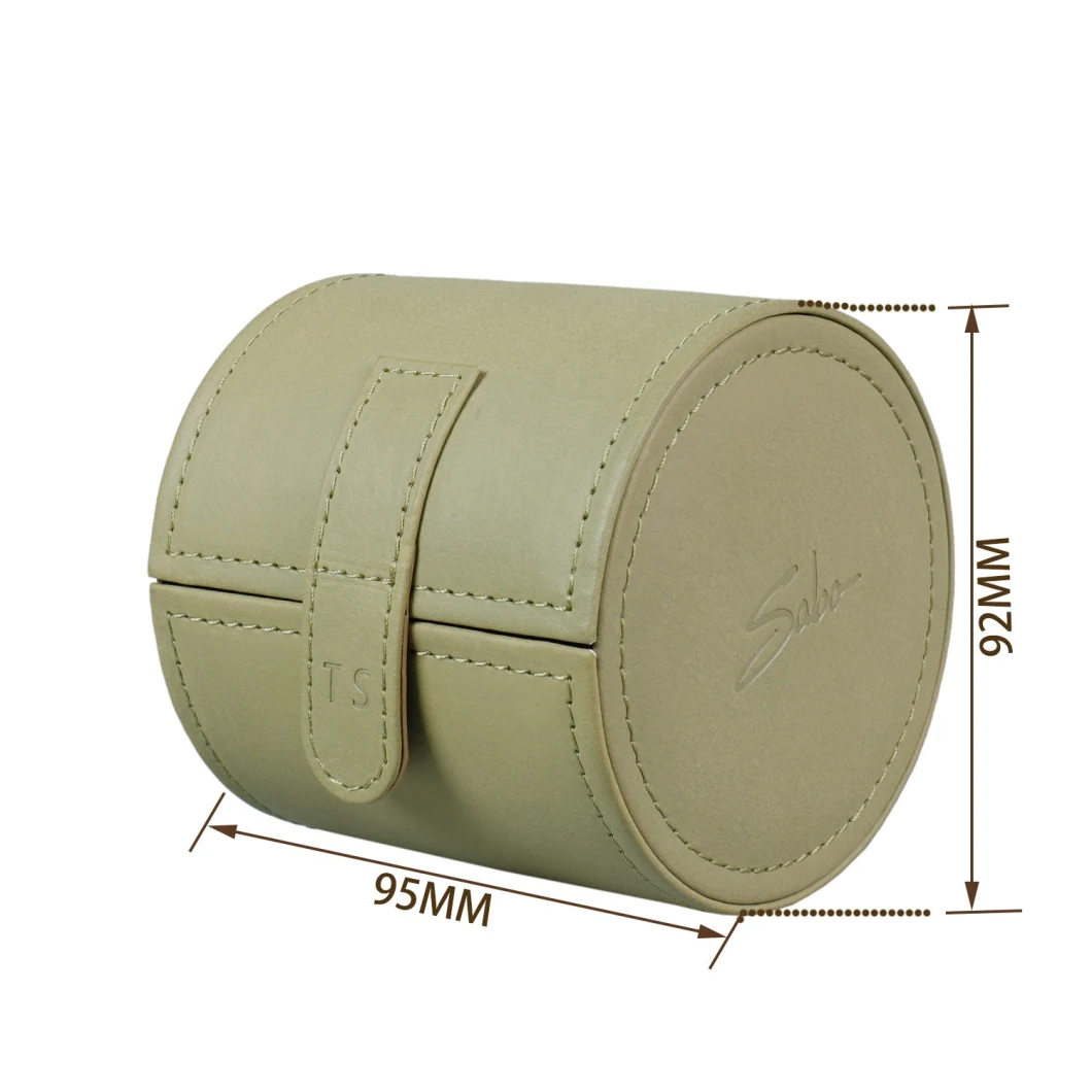 Luxury Hot Selling Round PU Leather Custom Logo Green Gift Watch Wrist Watch Display Box
