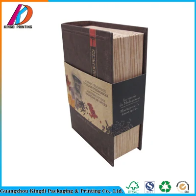 Decorative Book Shaped Packaging Rectanggle Folding Paper Box with Handle