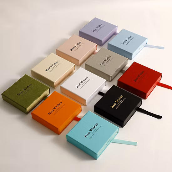 Eco Friendly Custom Logo Printed Hard Rigid Style Cardboard Jewelry Packaging Gift Paper Drawer Box
