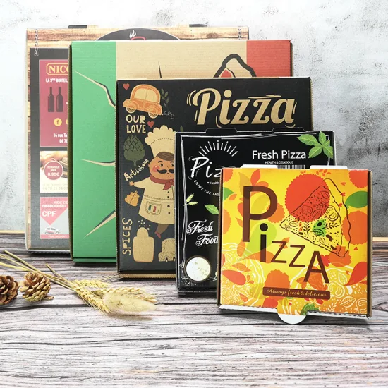 Custom Logo Cheap Paper Crepe Pizza Food Packaging Carton Box Corrugated