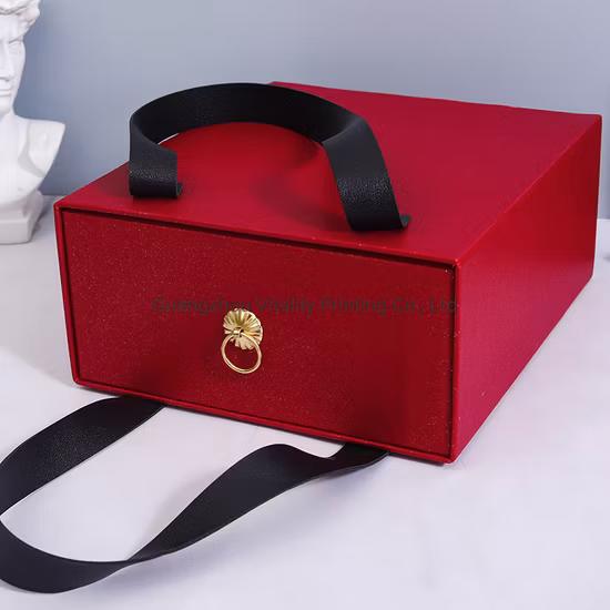 Hot Sale Custom Logo Printed Hard Rigid Recycle Cardboard Gift Paper Drawer Packaging Box