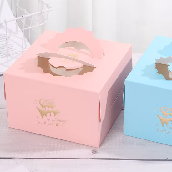 Wholesale Cake Packaging Box Cake Boxes in Bulk Transparent Pet PVC Food Flower Party Gift Round Squared Packaging Product with Printing